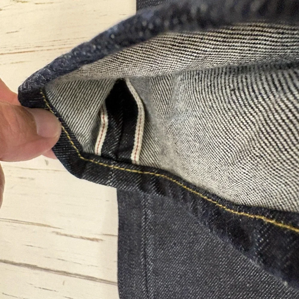 Gap 1969 Skinny Selvedge Jeans Mens 34x30 Blue Denim Resin Rinse Zip Fly